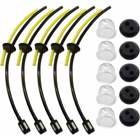 Lot de 5 filtres à essence Kit carburant avec réservoir filtre tuyau tuyau de rechange pour débroussailleuse tondeuse tondeuse débroussailleuse cisailles sécateurs