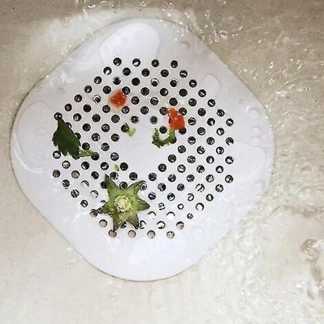 Lot de 5 filtres anti-obstruction pour bonde de lavabo et évier de cuisine (blanc).