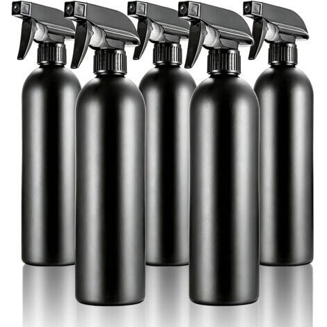 Lot de 5 flacons pulvérisateurs vides de 500 ml, vaporisateurs d'eau, nébulizer pour plantes, plantes, fleurs de jardin (noir)