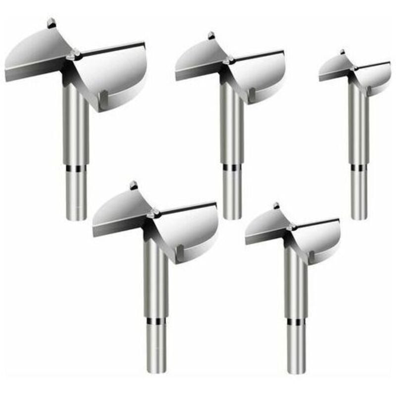 Lablanc - Lot de 5 forets à bois, diamètre 35/40/45/50/60 mm, mèches à fraiser en carbure, pour le travail du bois, la formation de trous,