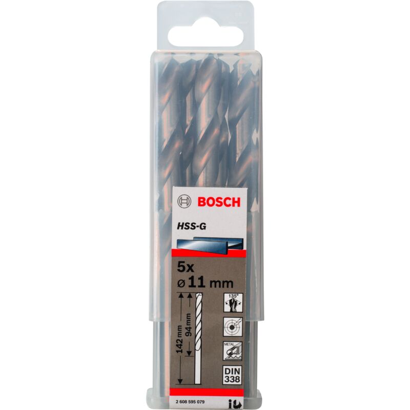Bosch - hss-g din 338 Mèche à métaux 11 x 94 x 142 mm 2608595079