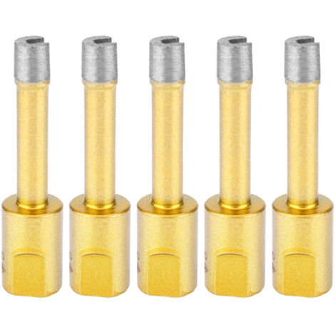 Lot de 5 forets diamantés pour meuleuse d'angle, scie cloche, outil de coupe pour marbre, verre et céramique, 8 mm