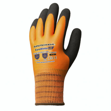 Lot de 5 - Gants EUROWINTER L22 fourré acryl double enduction latex Taille 8