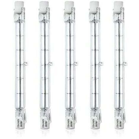 Lot de 5 Halogène  Dimmable    300W Ampoule Halogène Crayon  Type Projecteur Halogène Linéaire pour l’éclairage de paysage, Sécurité, Lampadaire
