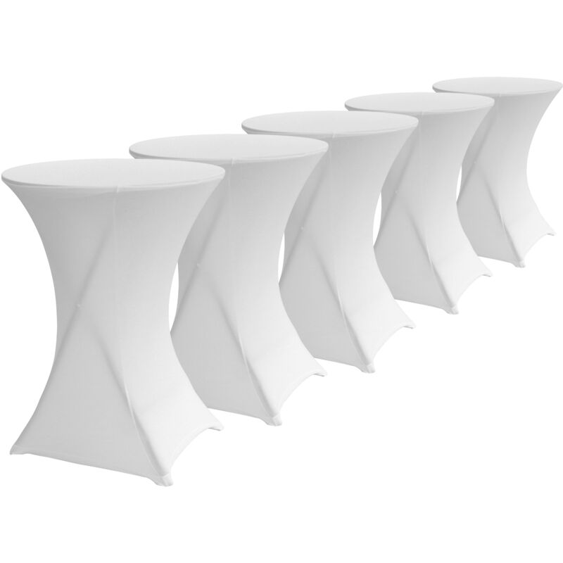 Lot de 5 housses blanches pour mange debout 110 x 80 cm