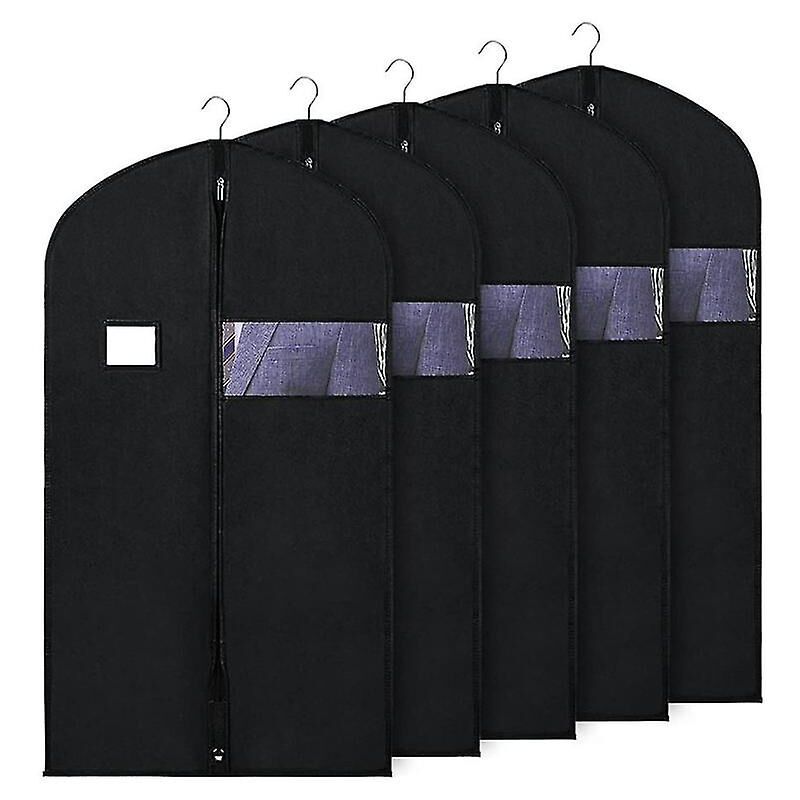 Feiyue - Lot de 5 housses de rangement pour vêtements avec fenêtre transparente et porte-carte d'identité pour robes et trenchs