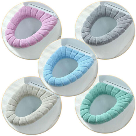 Lot de 5 housses de siège de toilette lavables et chauffantes pour siège de toilette