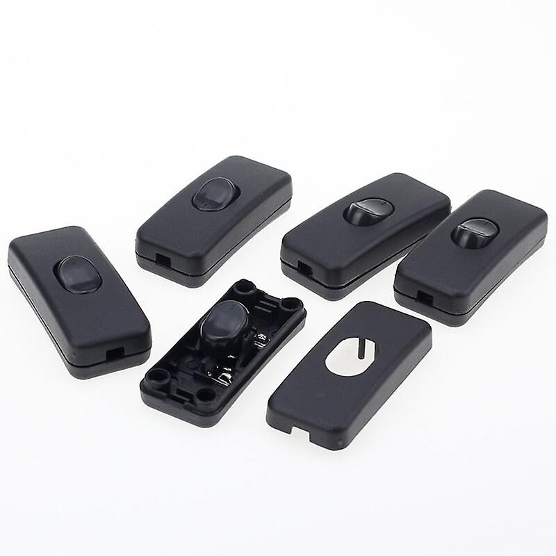 Feiyue - Lot de 5 interrupteurs droits, lampe de bureau noire droite