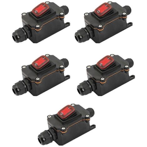 Lot de 5 interrupteurs étanches de type navire 12V/24V 30A--