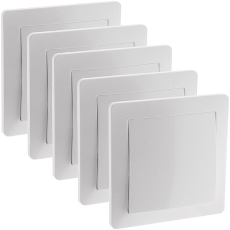 Lot de 5 interrupteurs va et vient encastrés 10A – Blanc – Plastique – Fixation par griffes ou vis – Câblage à languettes – Orys