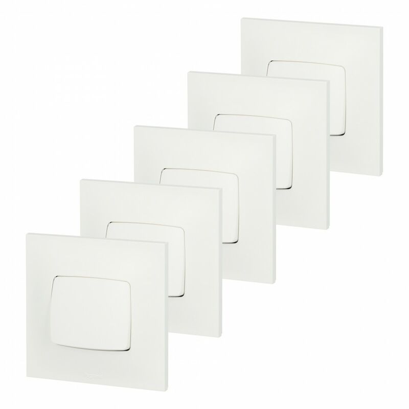 Legrand - Lot de 5 interrupteurs va-et-vient Neptune, blanc