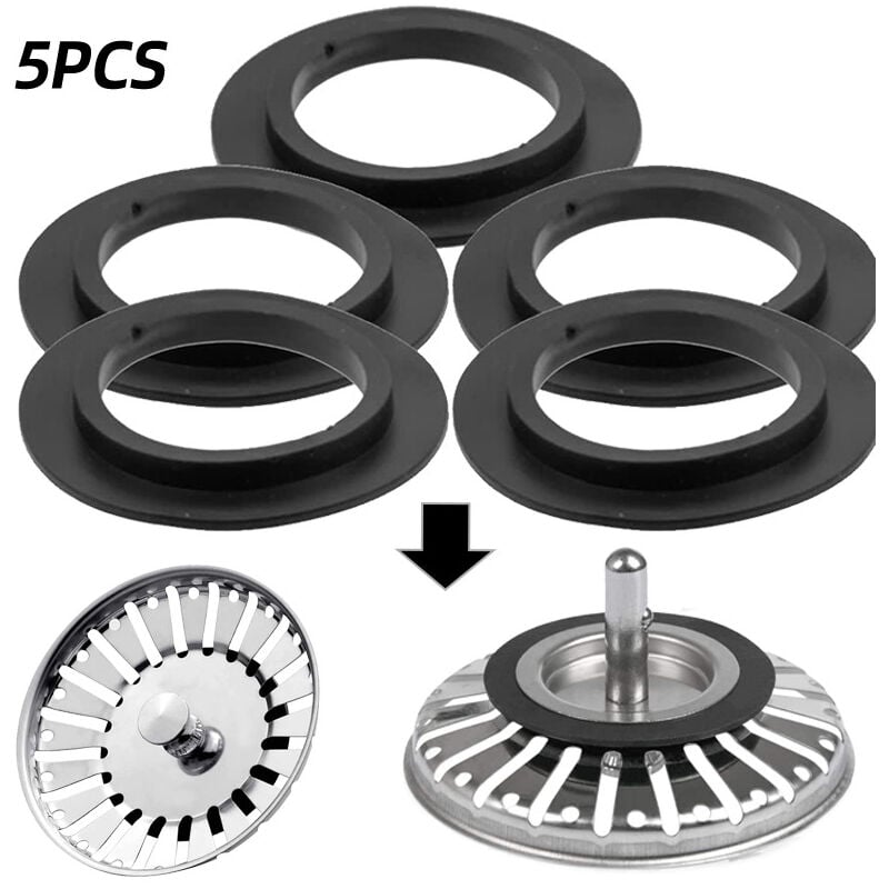 Csparkv - Lot de 5 joints d'étanchéité pour bonde de baignoire, lavabo, lavabo de salle de bain, joint à lèvre, joint en caoutchouc pour filtre à