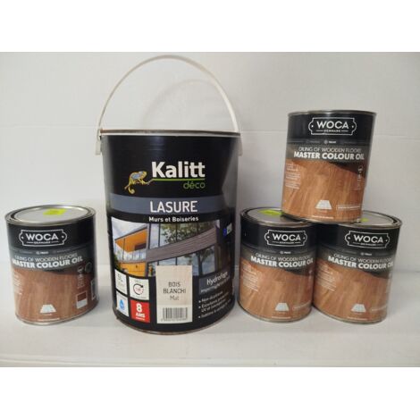 Lot de 5 - KALITT DECO & WOCA DENMARK - Lasure 5L et Huiles Parquet - Protection haute performance - Voir photos