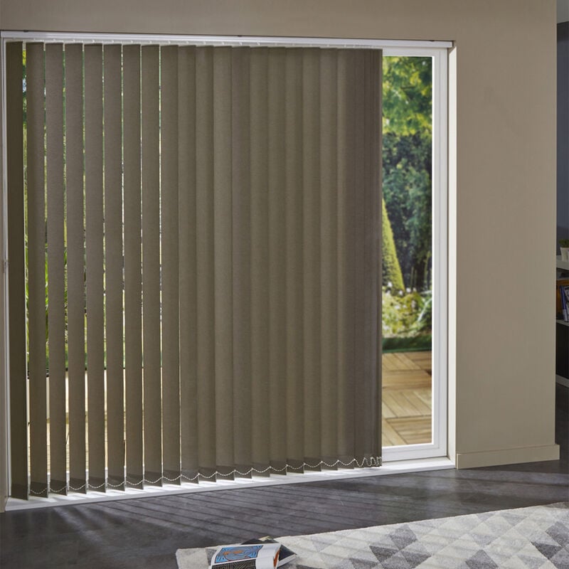 Madecostore - Lot de 5 lamelles verticales 89mm ancona pour store californien - Marron - L8,9 x H280cm