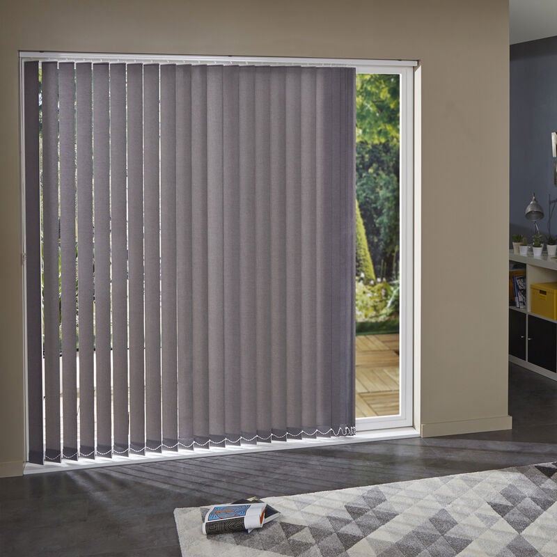 Madecostore - Lot de 5 lamelles verticales 89mm ancona pour store californien - Marron - L8,9 x H280cm