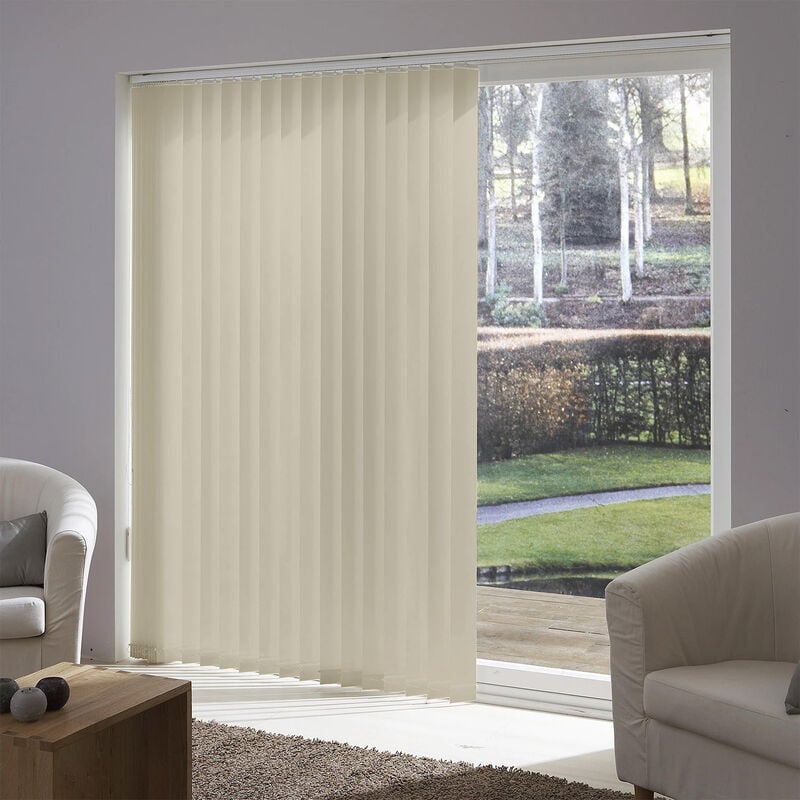 Madecostore - Lot de 5 lamelles verticales 89mm non feu M1 pour store californien - Beige - L8,9 x H280cm