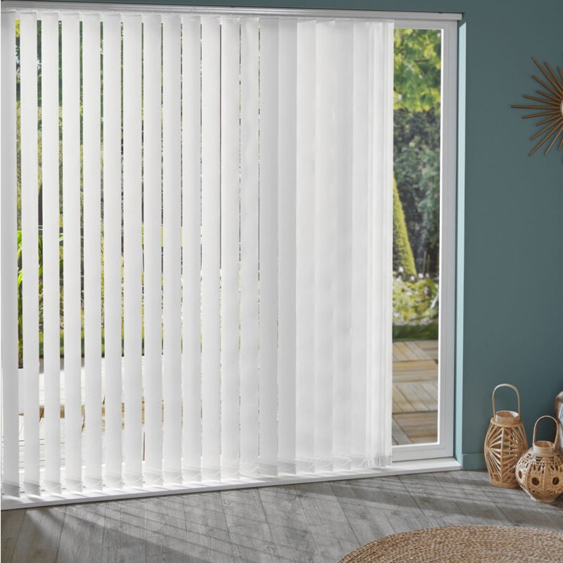 Madecostore - Lot de 5 lamelles verticales 89mm tissées pour store californien - Gris - L8,9 x H280cm