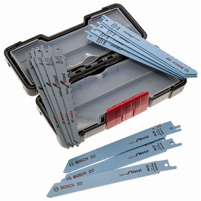 Coffret de lames pour scie sabre Bosch bois et métal - 15 pièces - 2607010901