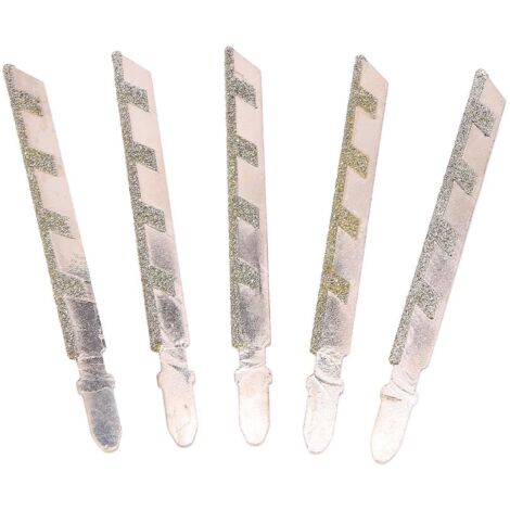 Lot de 5 lames de scie sauteuse diamantées de 101 mm (4 pouces) pour la découpe de carrelage et de maçonnerie.