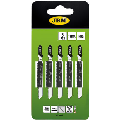 LOT DE 5 LAMES DE SCIE SAUTEUSE T118A POUR MÉTAL POUR REF. 60010  JBM14993