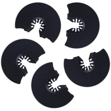 Lot de 5 lames scie oscillantes semi-circulaires pour couper du bois, plastique, métal souple, 88 mm, à dégagement rapide -