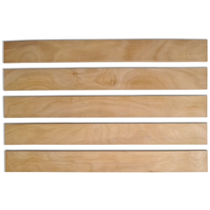 Lot de 5 Lattes 56 cm 560mm Largeur 53mm épaisseur 8mm bois hêtre durable Sommier lit canapé clic clac bz 7 plis rechange renfort résistant soutien