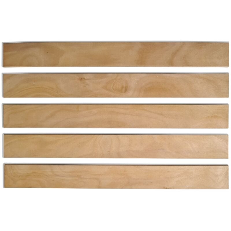 Scm Créations - Lot de 5 lattes 66 cm (660mm) largeur 60 mm épaisseur 8 mm 7 plis, latte de lit
