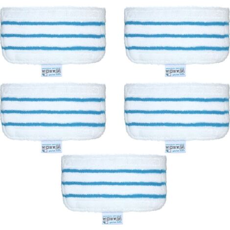 Lot de 5 lingettes de rechange pour balais vapeur Black + Decker FSM1610 / FSM1630. Accessoires lavables pour lingettes de balai.