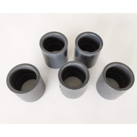Lot de 5 Manchons 40 mm intérieur PVC pression PN16 Piscine et arrosage et évacuation
