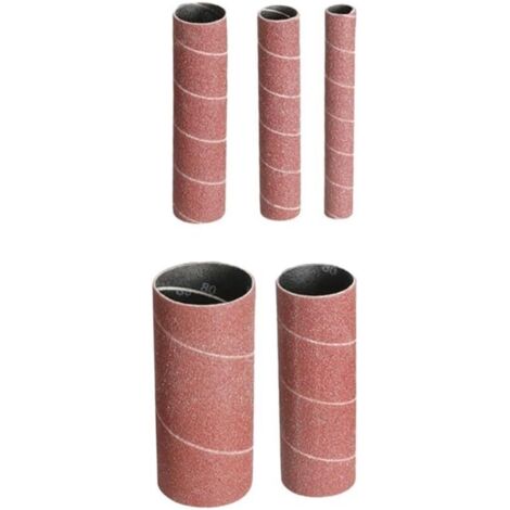 Lot de 5 manchons ponçage grain 80/150/240 pour ponceuses à broche, en papier abrasif métal, plastique, bois, jade (80 mailles) 80 mailles -