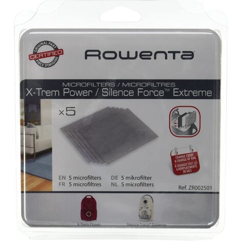 Lot de 5 micro-filtres pour Aspirateur ROWENTA ZR002501