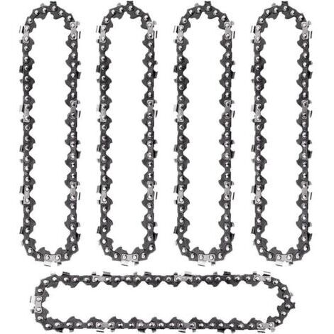 Lot de 5 mini chanes de trononneuse pour lame de trononneuse de 15,2 cm, 37 maillons d'entranement pour trononneuse à pas LP de 6,35 mm pour mini trononneuse manuelle sans fil,