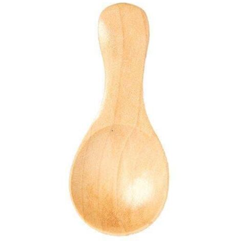 Lot de 5 mini cuillères en bois naturel beige pour épices, condiments et desserts