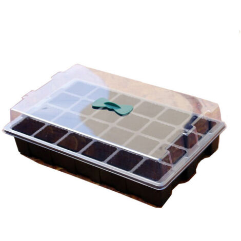 Lot de 5 Mini Plateau Semence Culture Plateau Serre de Semis 24 Trous Bac à Semis avec Couvercle pour Semis et Germination