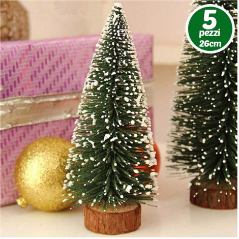 Lot De 5 Mini Sapins De Noël Enneigés 26cm Décorations Décorations De Noël