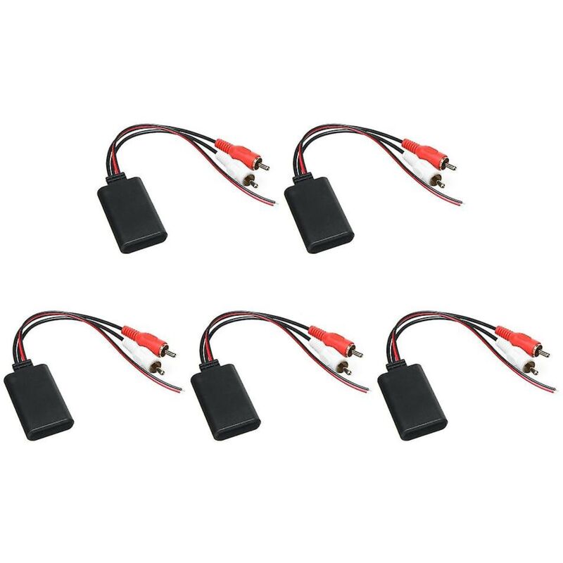 Lot de 5 modules récepteur auxiliaire Bluetooth sans fil pour voiture, adaptateur de musique, câble audio RCA, interface universelle 2RCA