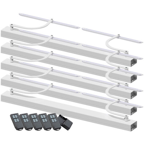 Lot de 5 motorisations pour volets battants SLID'UP WINEO – Commande radio – Baie 800-1500 mm – Carter et bras blanc – Installation Plug and Play – Gillette