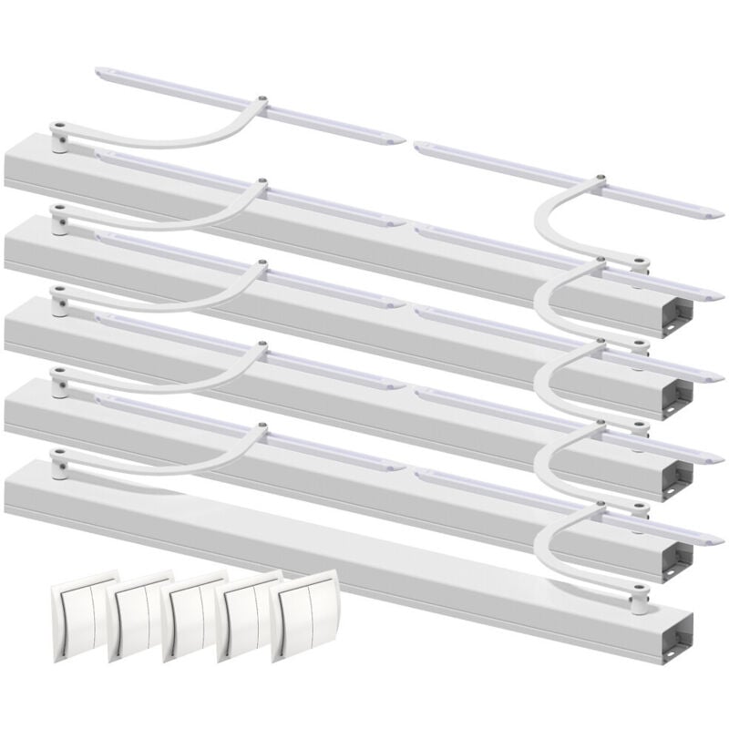 Lot de 5 motorisations pour volet 2 battants slid'up wineo filaire - baie 800 à 1500 mm - blanc