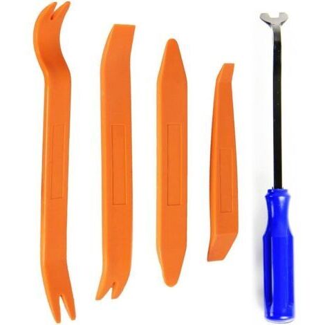 Lot de 5 Multifonction Outil Démontage Installation, pour Voiture Radio Audio Garniture Intérieure Dash Tableau de Bord, Installateur Pry Outil