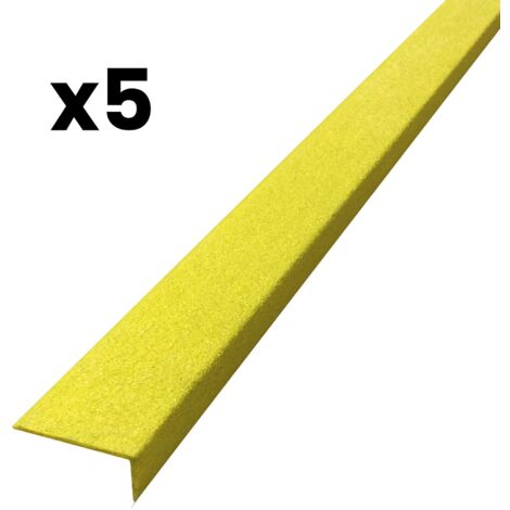 Lot de 5 Nez de marche POLYGRAIN 30x50x950mm Jaune