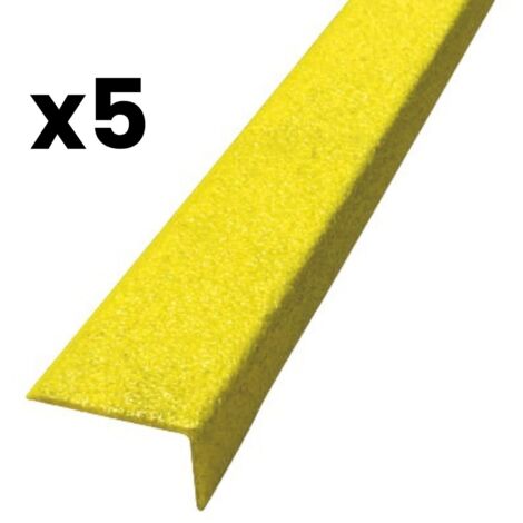 Lot de 5 Nez de marche POLYGRAIN XL 30x70x950 mm Jaune