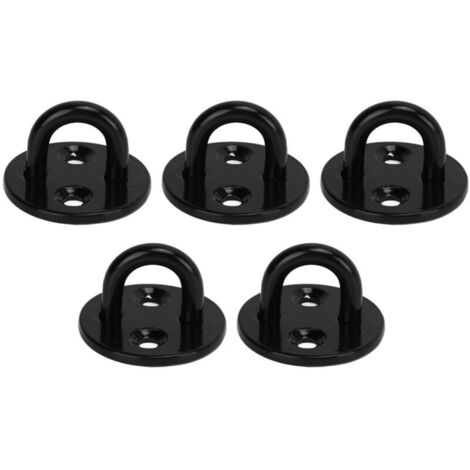 Lot de 5 œillets de protection renforcés en acier inoxydable noir épais, pour charges lourdes, 5 mm / 0,20 N