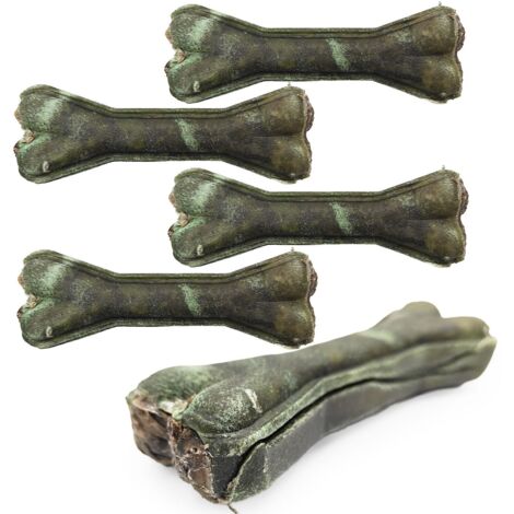 Lot de 5 os à mâcher Mersjo en forme de caille pour chiens, 13,5 cm - haleine fraîche