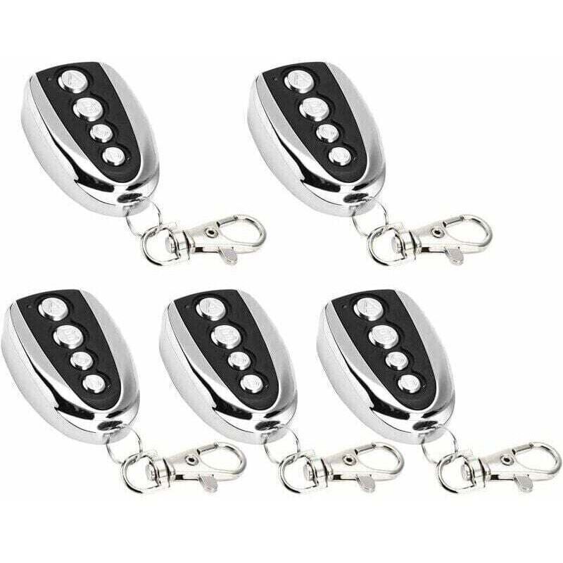 Lot de 5 ouvre-porte de garage électrique à télécommande, 433 MHz pour clonage de portail, de garage, de clonage électrique universel (5 pièces)