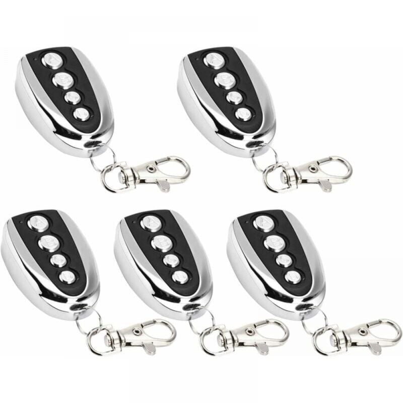 Lot de 5 ouvre-porte de garage électrique à télécommande, 433 MHz pour clonage de portail, de garage, de clonage électrique universel
