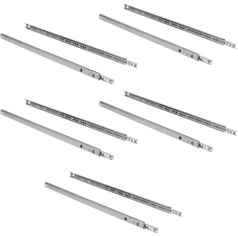 Lot de 5 paires (10 pièces) Coulisses/Glissières à Billes Extrait Partie 17mm x 214mm pour Tiroir