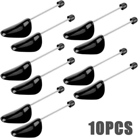 COAVAS Lot de 5 Paires Embauchoirs en Plastique, Embauchoirs Chaussures - Avec Ressort Spirale, Forme Chaussure, Taille Homme, 39 À 47, Forme Chaussure en Plastique, Noir