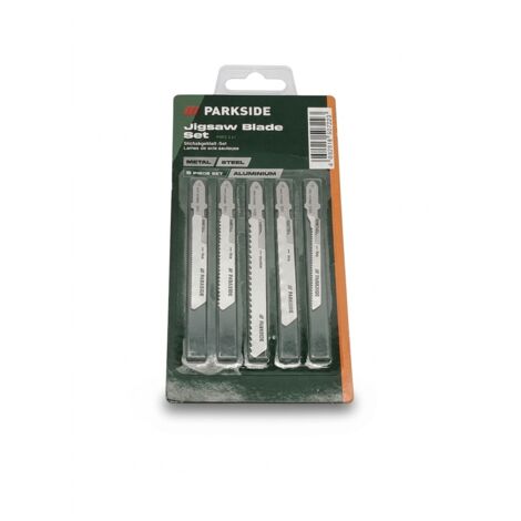 Lot de 5 - PARKSIDE - Lames de scie sauteuse - PSTZ 3 A1 - WWS-STSBME5 - Emmanchement en T - BIM et HSS - Métal acier aluminium inox 0.5 à 10 mm - Assortiment polyvalent pour coupes précises - Voir ph
