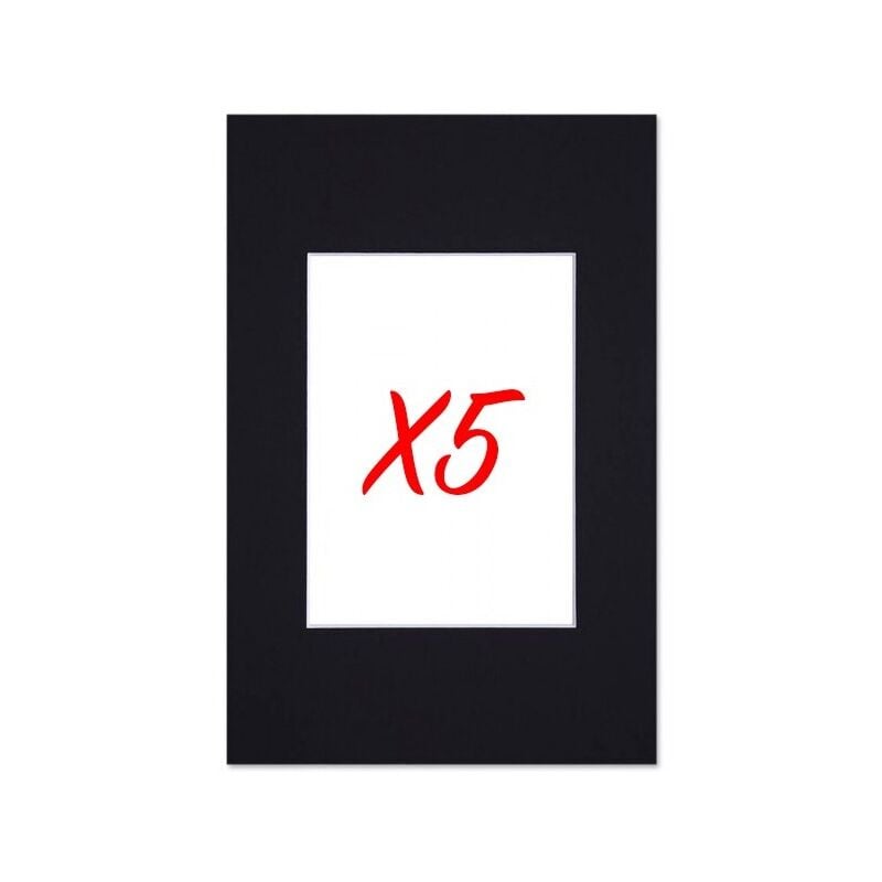 5 passe-partouts standard noirs pour cadre 50 x 70 cm - Photo 30 x 45 cm