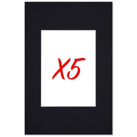 Lot de 5 passe-partouts standard noir pour cadre et encadrement photo - Nielsen - Cadre 50 x 70 cm - Ouverture 30 x 45 cm